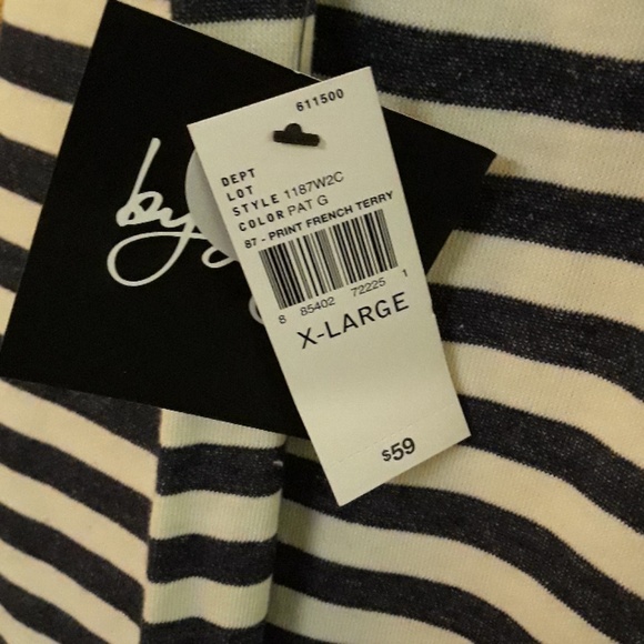 XL by & by striped french terry lace-up back dress - Picture 3 of 3